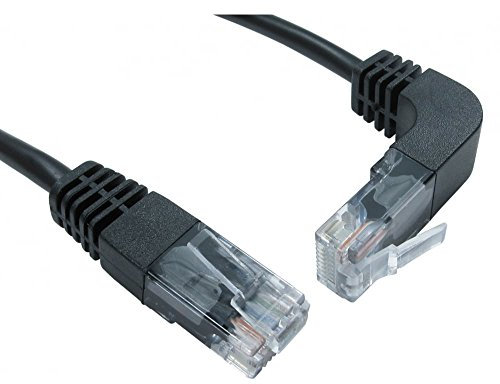 JAFSAL ONLINE Cat5e UTP RJ45 Straight To Right Angled Up Connector-Down and Right Angled Ethernet Network Cable-90 degree Angled Connector Lead- Ideal For- Router Modem PC Laptop- 1 Meters