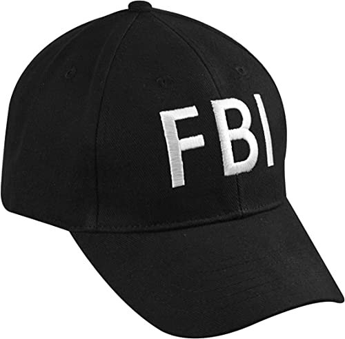 FBI Cap, verstellbar für Erwachsene, schwarz Karneval, Fasching