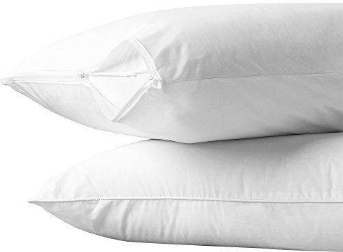 IMFAA Juego de 2 protectores de almohada impermeables de rizo con cremallera, suaves y cómodos, fundas de almohada transpirables y antialérgicas a las hormigas (2 toallas de rizo con cremallera)
