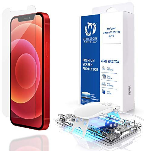 Dome Glass Screen Protector for iPhone 12 and iPhone 12 pro (6.1), Full Tempered Glass Shield with Liquid Dispersion Tech [Easy to Install Kit] Smart Phone Screen Guard - One Pack