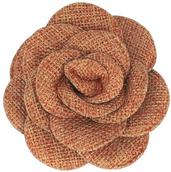 Broche Fleur tissée orange 7cm
