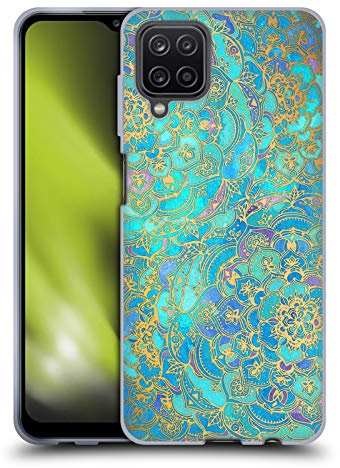 Head Case Designs Offizielle Micklyn Le Feuvre Saphir und Jade Mandala Gel Handyhülle Hülle [Militärischer Schutzgrad] Kompatibel mit Samsung Galaxy A12 (2020)