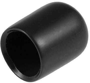 sourcing map 80pcs Caoutchouc Embouts 9mm ID Vinyle Rond Terminal Capuchon Housse Vis Filetage Protections Noir