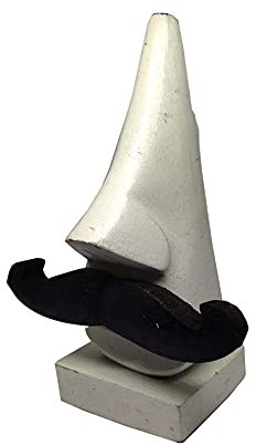 Sharvgun Brillenhalter aus Holz, handgeschnitzt, weiße Nase, Schnurrbart-Form, Brillenhalter für den Schreibtisch, Sonnenbrillenhalter