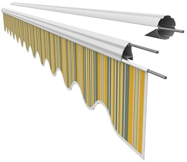 Leudus Markisen Volant Markisenbespannung Sonnenschutz Ersatzstoffe 3.35m*23cm SPD035 Sonnenmarkise fertig genäht