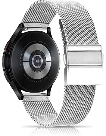 CeiBand 20mm Metall Armband für Samsung Galaxy Watch 7(40mm 44mm)/6 Classic/6/5. Edelstahl Armbänder Ersatzarmband Uhrenarmbänder für Samsung Galaxy Watch FE/Watch Active 2 - Silber