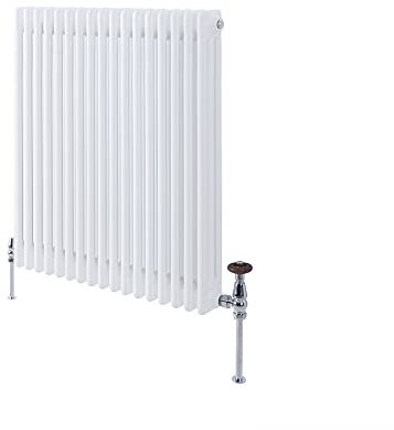 Milano Windsor White Cast Iron Style Horizontal Triple Column Radiator - 750mm x 785mm