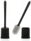 Canvint Silicone Toilet Brush Set, 2 Pack Deep Cleaning Brush with Quick Drying Holder, Flexible Long Handle (Black)