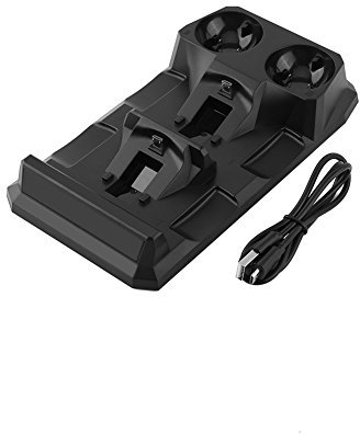 4 in 1 Ladestation, unterstützt Dockingstation Schnellladegerät für PS Move Controller 2 Controller Controller