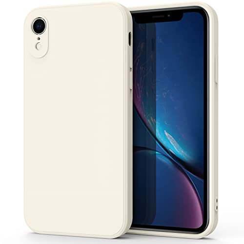 Oumida Coque pour iPhone XR, Coque en Silicone Liquide Ultra Fine avec Doublure en Tissu Microfibre Doux, Coque de Protection Complète pour iPhone XR 6,1