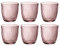 Set of 290ml Line Design Coloured Drinking Glasses Tumblers - Designed & Manufactured in Italy (Pink,6 Glasses)