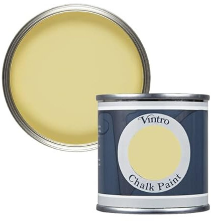 Vintro Paint | Light Yellow Chalk Paint | Furniture Paint | Shabby Chic | Ultra Matt Finish | 125ml (125ml, Xanthe - Light Yellow)