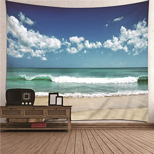 BCughia Tapisserie, Wand Teppich Gothic Blau Polyester Meer - Strand Wandtuch 240x220cm (94 x 87) Wall Decoration Geschenk