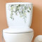 Autocollant mural en forme de plante, fleur et feuille - Pour salle de bain, toilettes, abattant de toilettes, étanche, pour décoration de réservoir de salle de bain