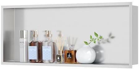 Neodrain Einbau-Duschnische aus gebürstetem Edelstahl, 76,2 x 30,5 cm, Badezimmer-Wandnische, keine Fliesen erforderlich, Regalfach für Duschkabine, Badezimmer-Aufbewahrung, in Wand eingelassen