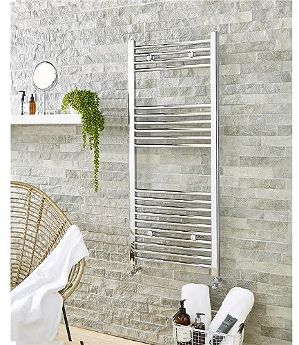 1600mm (H) x 500mm (W) - Vertical CURVED - 22mm - Chrome - Bathroom Towel Rail - (Clifton Rail) -(1.6m x 0.5m)