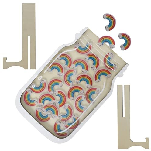 Disnace Belohnungsglas für Kinder,Regenbogen Kinder Belohnungsglas，Personalisiertes Belohnungsglas,Motivierendes Belohnungsglas,Personalisiertes Belohnungsglas aus Holz,Reward Jar (Regenbogen)