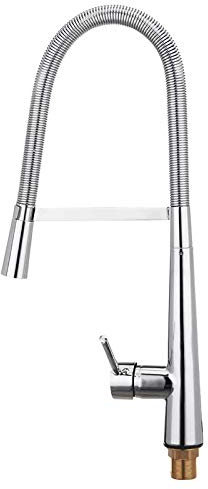 Cocina 360 Rociador giratorio extraíble Grifo de cocina con resorte Grifo de lavabo monomando Instalación de grifo mezclador frío y caliente abatible