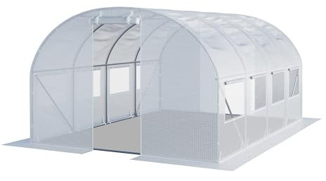 TOOLPORT Serra da Giardino tunnel Serra Orto stabile e robusto 3x4m - Telo PE 180g/m² bianco transparente