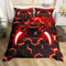 Homewish Gamer Comforter Cover for Kids Gaming Double Duvet Cover Sets Teenage Boys, 3Pcs Gamer Gifts Geometric Honeycomb Bedding with Zipper for All Season, Red Black Bedding & Linen