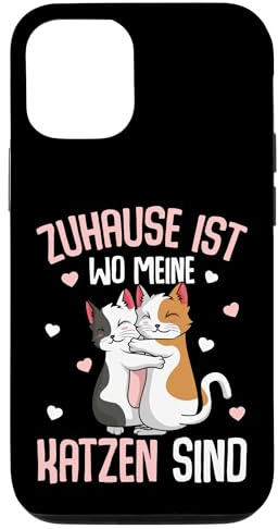 Zuhause ist wo meine Katzen sind Katze Mädchen Damen Hülle für iPhone 12/12 Pro