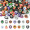 Stiesy Halloween-Perlen aus Ton, Totenkopf, Fledermaus, Kürbis, handgefertigt, Polymer, Abstandshalter, Bastelperlen, Großpackung für DIY-Schmuckherstellung, Armband, 200 Stück