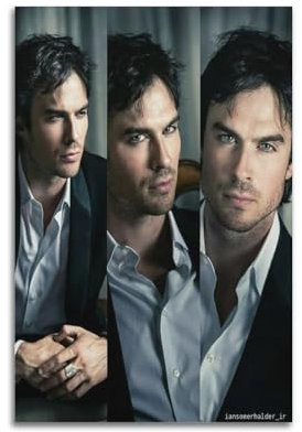 KIUYGPPJ Poster, Motiv: Schauspieler Ian Somerhalder, dekoratives Gemälde, Leinwand, Wandposter und Kunstdruck, moderne Familienschlafzimmer-Dekoration, Poster, 20 x 30 cm