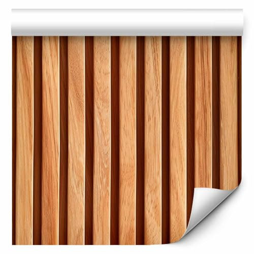 murando - wasserfeste TAPETE Lamellen - wasserdichte Realistische Tapete ohne Rapport und Versatz 10m Vlies Tapetenrolle Wandtapete Fototapete - Holzlattenwand Holzbretter 1 f-H-10023-j-a