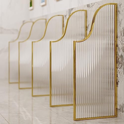 ELDFLRURB WC-Trennwand,Wand-Urinal-Trennwand, Urinal-Trennwand, Toilettentrennwand, Urinal-Sichtschutz for Männer, Urinal-Sichtschutzwand for Hotels/Bars/öffentliche Orte(Gold,3 Piece)