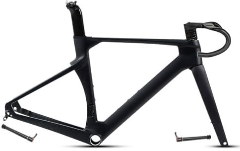 Rennrad-Rahmenset 700C Carbon-Rennrahmen mit Gabellenker Steckachse Scheibenbremsrahmen 43,5/46/48/50/52/54/56 cm Leichte interne Führung (Größe: 48 cm)