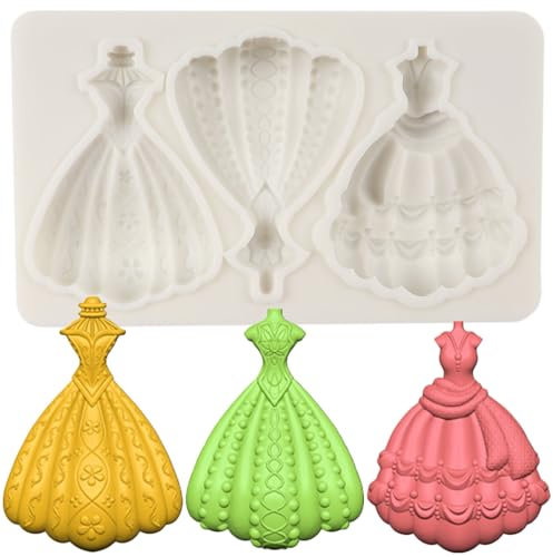 MINFEIDMS Moules en silicone pour robe de mariée - Princesse - Pour décoration de gâteau - Cupcake Topper - Chocolat - Bonbons - Pâte polymère