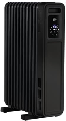 BEKO Radiador de aceite con mando a distancia RHO8323BT, potencia 2300 W, 11 elementos calefactores, 3 ajustes de potencia, temporizador de 24 horas, protección contra sobrecalentamiento
