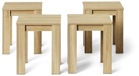 LafeuR Hocker für Esszimmertisch,4er Set,Esszimmerstühle,Küchenstuhl,Holzhocker,küchen Möbel,40x30x45 cm,Eiche