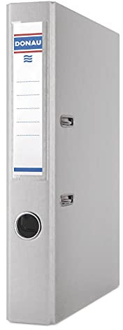 DONAU Master Ordner Schmal 25er Pack/DIN A4 / 5 cm / 25 Stück/Grau/Kunststoffbezug PP/Carton Papier Schlitzordner Büroordner Aktenordner Ringordner/Grünen Punkt