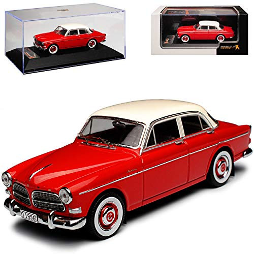 IXO Volvo 120 Amazon Limousine Rot mit weissem Dach 1956-1970 1/43 PremiumX Modell Auto