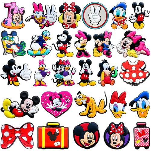 Croc Charms, Shoe Charms, 28 PCS Shoe Charms for Adults Kids, Anime Charms Shoe Decoration Charms, Cute Mouse Theme Shoe Decoration Charms, Cartoon Shoes Decoration for Party Favours