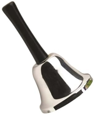 VICASKY Weihnachts Handglocke Metall Glocke Mit Ergonomischem Holzgriff Leicht Und Robust Für Schule Zuhause Weihnachtsfeier Santa Kostüm Zubehör Silberfarbenes Design