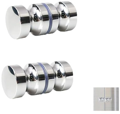 Wxinsheng Porta Doccia,2 Paia Pomelli Rotondi per Porta della Doccia,Maniglia Porta Doccia Acciaio Inox,Parti di Ricambio per Box Doccia, Doccia e Vasca da Bagno