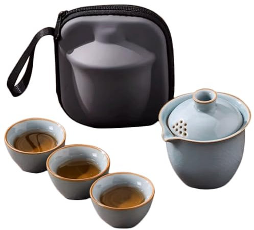 ZZTWER Juego de Tetera Juego de Tetera y Taza de vajilla, Juego de té portátil de Viaje, Juego de té Moderno, infusor de té para té Suelto Juego de té portátil