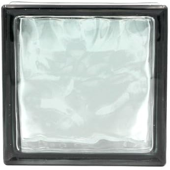Bloc de verre réfléchissant ondulé couleur anthracite | cm 19 x 19 x 8 | Unité de vente 1 boîte de 6 pièces | Euro/pcs. 5,50