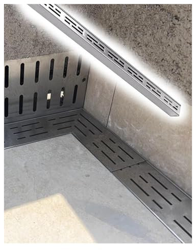Griglia di drenaggio in acciaio inox da 9x2 pollici per cucina, bagno, garage, cantina. Soluzione di drenaggio antiruggine e durevole per uso domestico ed esterno. (Dritta 15x8 cm/5,9x3 poll