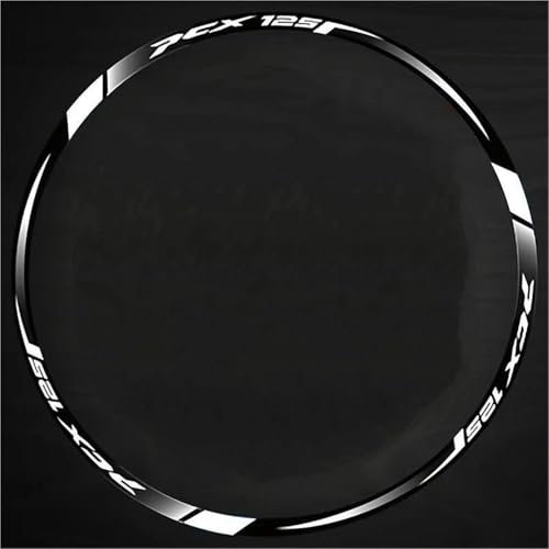SYMWBD Adesivi per Cerchi Moto Decalcomanie per Cerchi per PCX150 PCX 150 Adesivi Decorativi Modificati Adesivi Riflettenti(Bianco)