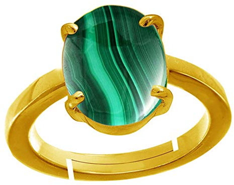 Arwacraft Manu Gems Ring für Damen und Herren, unbeheizt, unbehandelt, 8,25 Ratti, 7,75 Karat, natürlicher Malachit, für Damen und Herren, B09CL9TXMRNAMZ