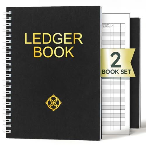 Ledger Book, 2 Pack for Self Employed, Bookkeeping and Cash Tracking | Compact, Lightweight at 200g with 100 Lined Pages, Slips Easily Into a Bag or Desk Drawer, Black