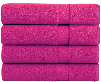 Egeria Diamant Handtücher, 50 x 100 cm, weiches und saugfähiges Handtücher-Set für Bad, Dusche und den täglichen Gebrauch, 4er-Pack, Vivid Pink