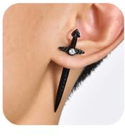 Ohrringe Herren Ohrstecker Schwert Edelstahl Gothic Punk Langes Ohrstecker Kreuz Dolch Schraube Helix Tragus Ohr Piercings für Männer Junge Dolch Edelstahl Keltischer Punk Hip Hop Schmuck