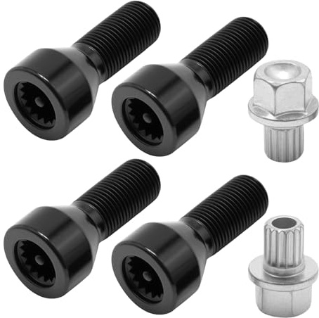 Ollanoos 36136776076 Lot de 4 boulons et écrous de roue M14 x 1,25 pour BMW Mini modèles