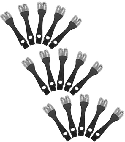 JOINPAYA 15pcs Long Handle Bird Cage Cleaning Brush Set with Dual-head Scraper Black and Gray Fiber Droppings Remover for Parrot Cages and Perches Portable Grooming Tool for Pet Bird Care