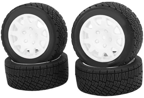 FILFEEL 4-teiliges 12-mm-RC-Rad-Reifen-Set – Universelle, rutschfeste Kunststoffreifen für RC-Autos Im Maßstab /10 und /8 – Direktes Ersatz-Upgrade mit Passform und Griffigem Design