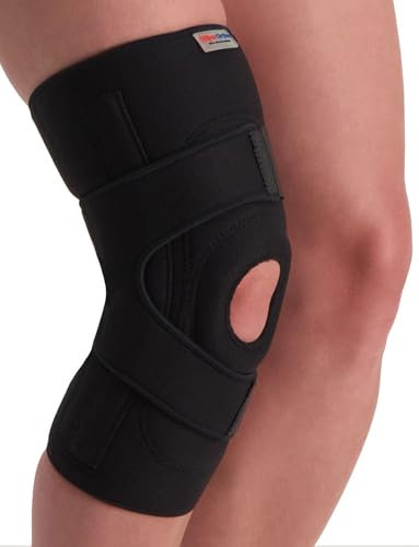 Dunimed Super Ortho Kniebandage mit Seitenstabilisatoren - Leichte Kniestütze - Knee Support zur Linderung von Knieschmerzen - Schwarz (XXL)